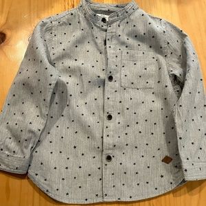 Zara Baby Boy Gray Button Down Shirt Size 3/4